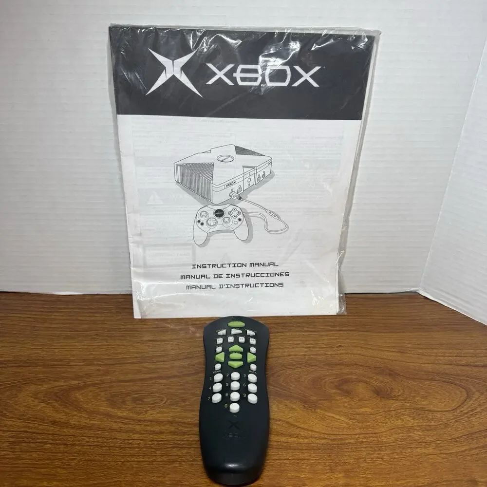 Microsoft Xbox Original DVD Movie Playback Remote Control Black W/ User Manual